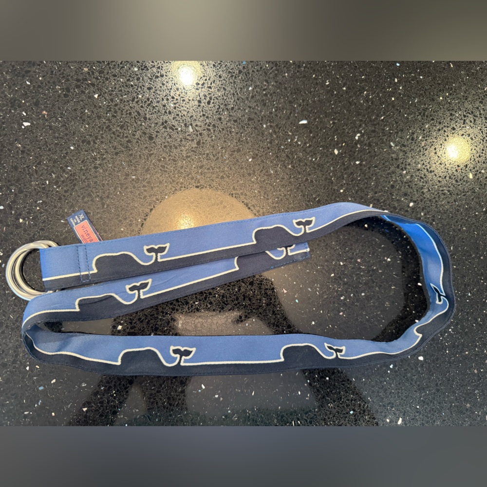 Vineyard Vines Navy Whale Pattern Belt